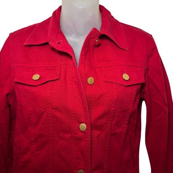 Ralph Lauren Jeans Co Red Denim Trucker jacket size P/S - Picture 5 of 9